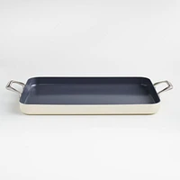 Crate & Barrel EvenCook Ceramic ™ Cream Nonstick Double Burner Griddle