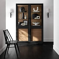 Calypso 54" Large Two-Toned Black Elm Wood Storage Cabinet