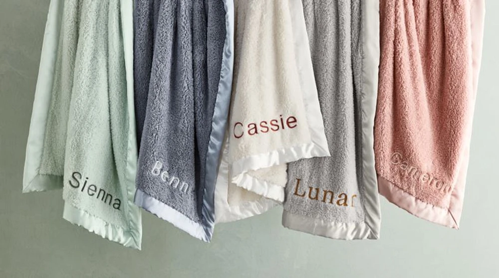 Satin Trim Plush Baby Stroller Blanket