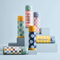 Polka Dot Insulated Stainless Steel Kids Water Bottle with Straw and Leak-Proof Lid