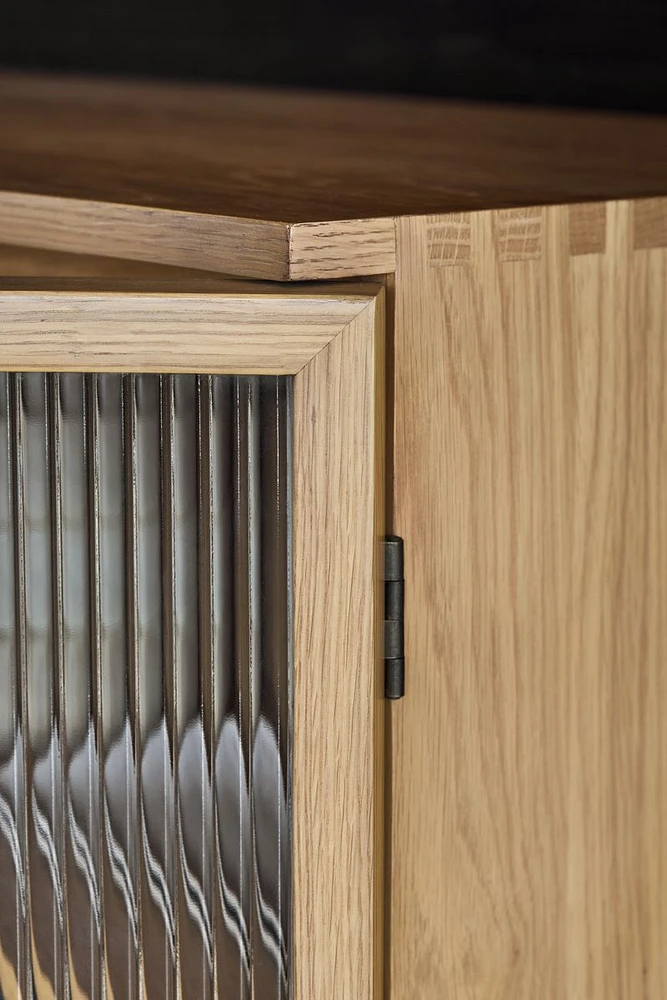 Tansu 48" Glass and Oak Storage Display Cabinet