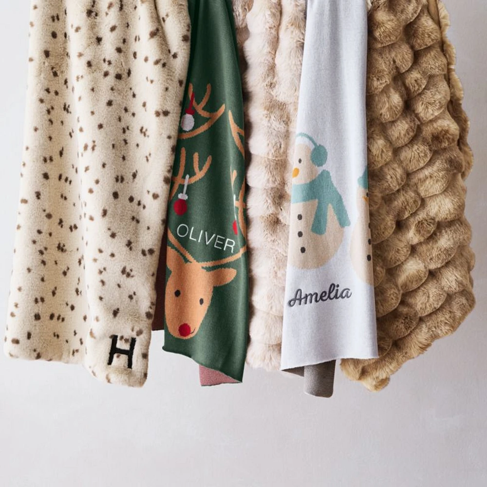 Leopard Print Faux Fur Baby Stroller Blanket