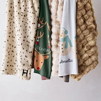Leopard Print Faux Fur Baby Stroller Blanket