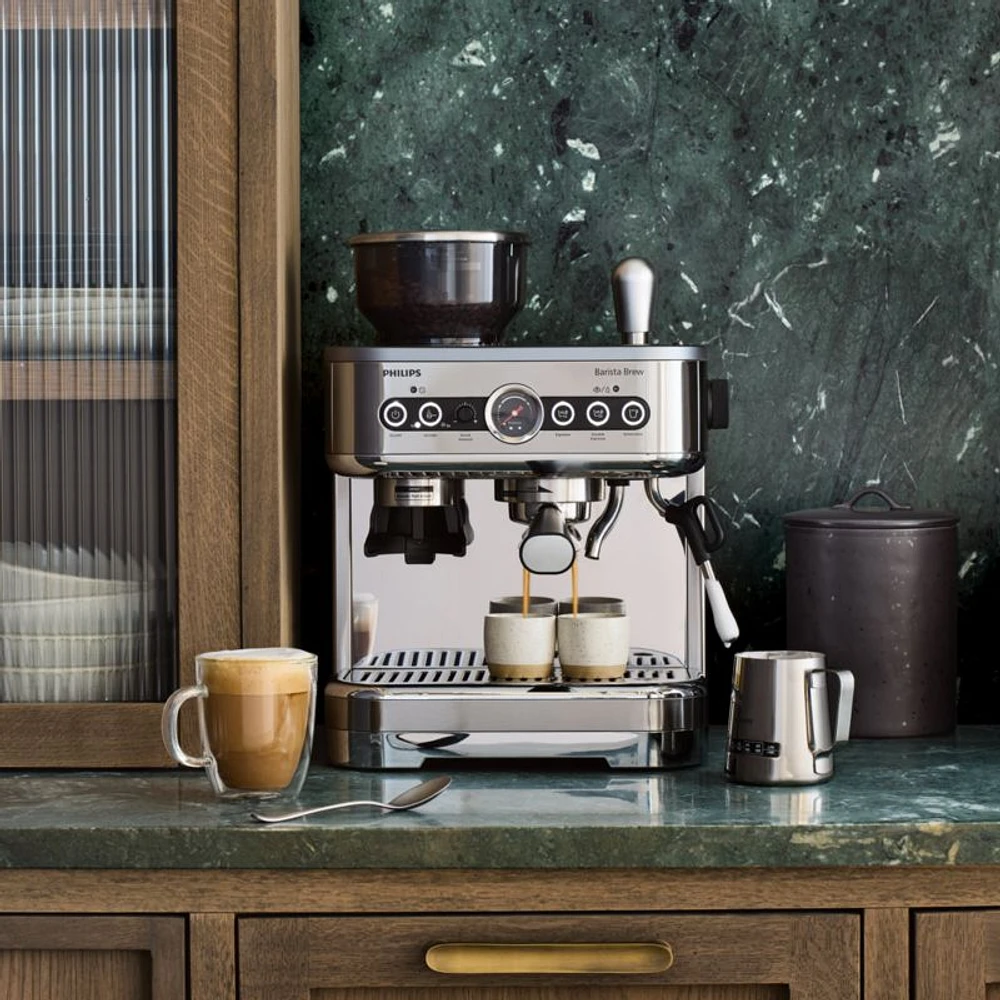 Philips BaristaBrew Dual Bean Hopper Espresso Machine in Stainless Steel