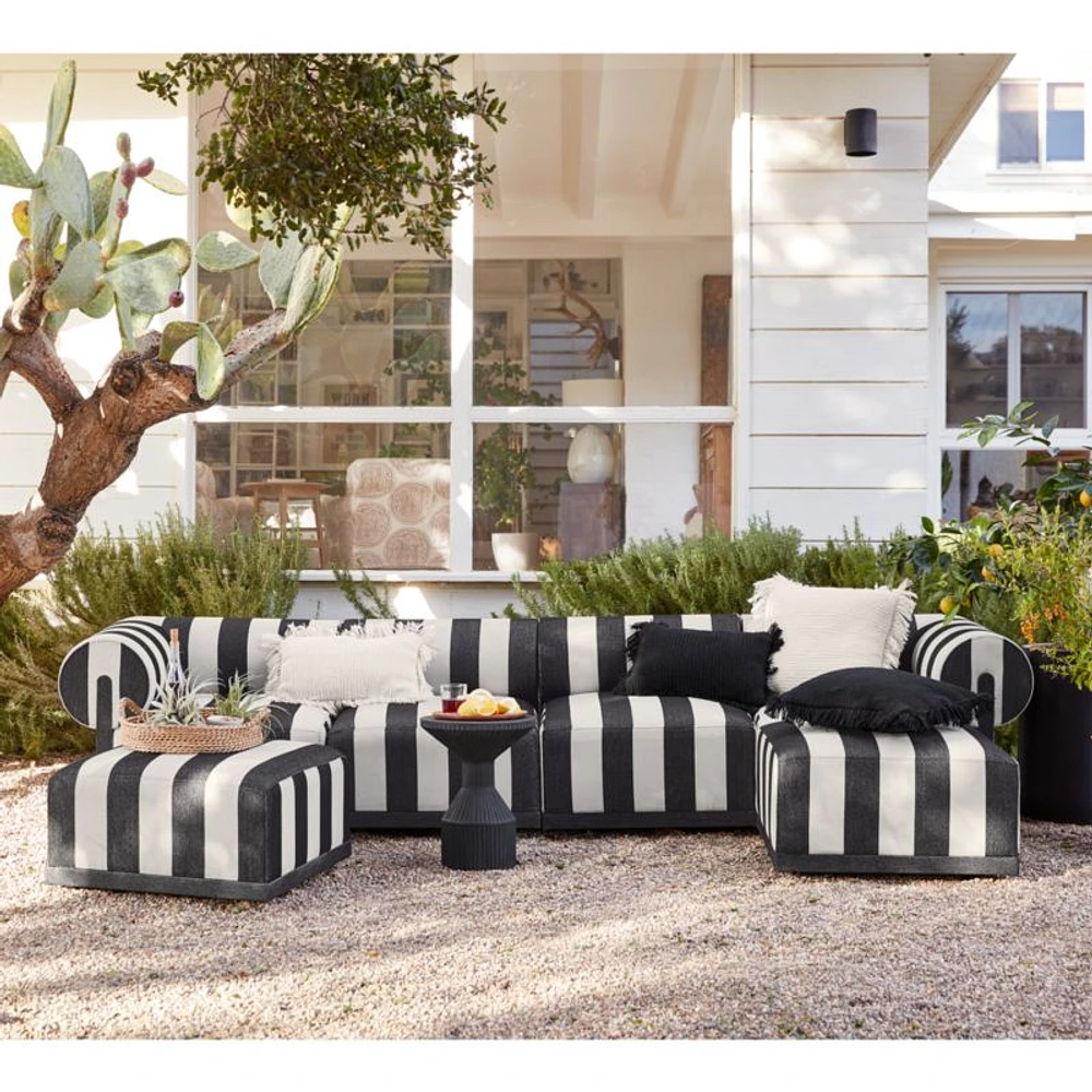 Cerca Striped Armless Outdoor Lounge Chair