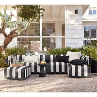 Cerca Striped Armless Outdoor Lounge Chair