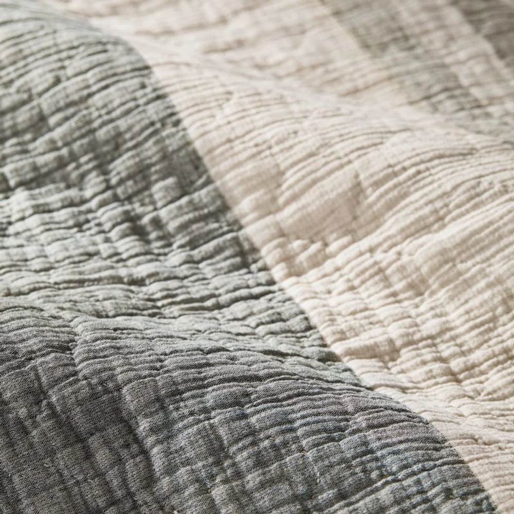 Laurentis Blue Crinkle Stripe Euro Sham