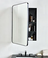 Edge Small Black Rounded Rectangle Medicine Cabinet 19.5"x27"