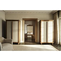 Kenmore Linen and Wood Storage Cabinet by Jake Arnold
