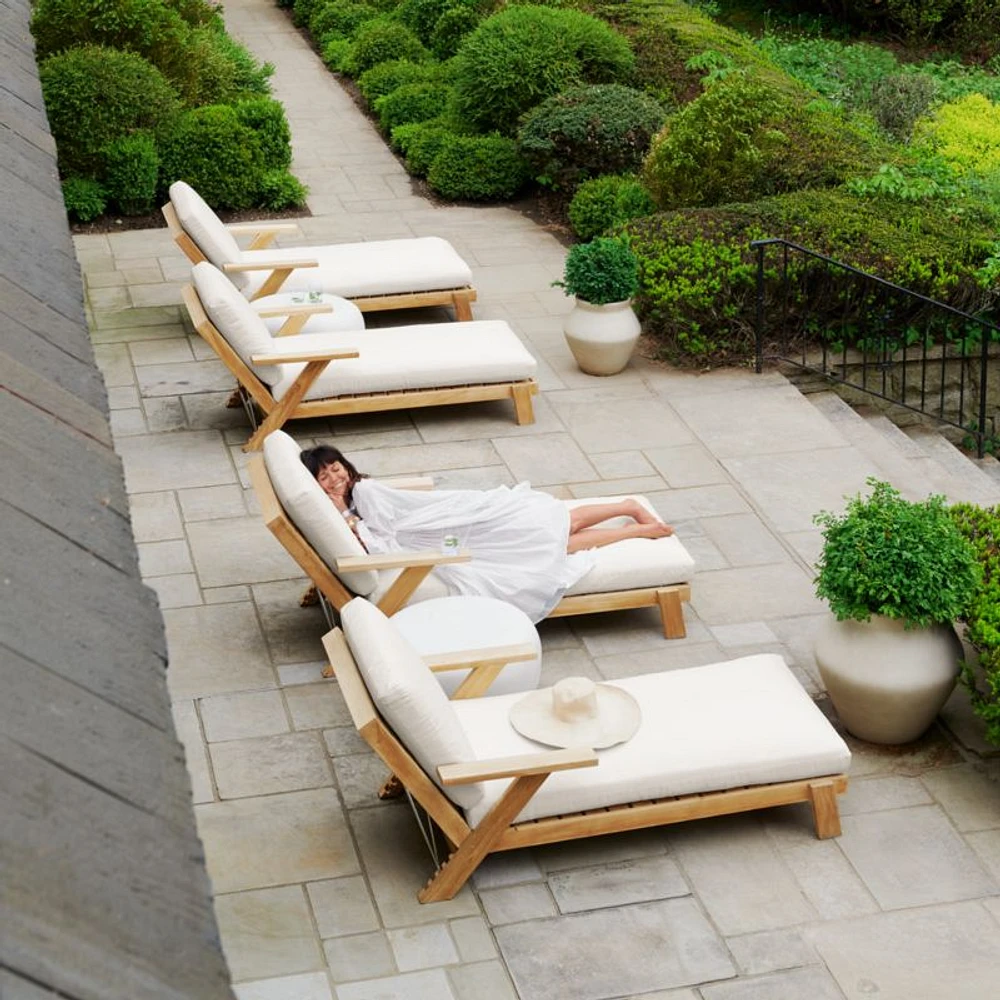 Jeannie Teak Outdoor Chaise Lounge by Leanne Ford
