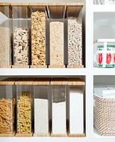 Rectangular Acrylic Kitchen Pantry Storage Container with Bamboo Lid