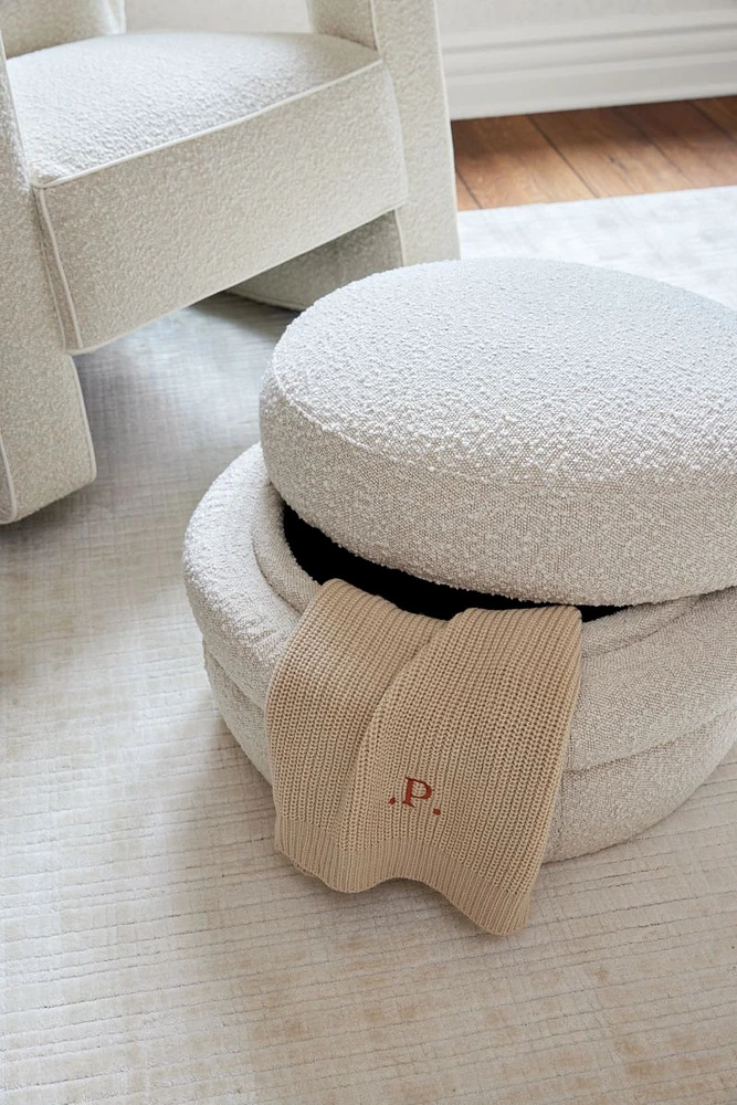 Stone Tan Rib Knit Baby Stroller Blanket