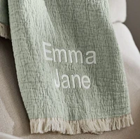 Supersoft Organic Cotton Gauze Verte Green Baby Stroller Blanket