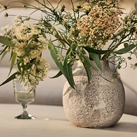 Antiguo White Terracotta Vase 8"