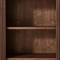 Siena 34" Walnut Wood 4-Shelf Storage Bookcase with Drawer