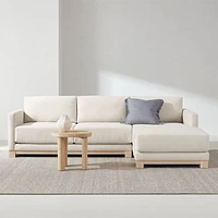 Gather Wood Base 2-Piece Sectional Sofa with Chaise Lounge