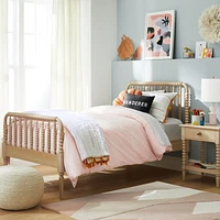 Jenny Lind Maple Wood Spindle Kids Nightstand with Drawer