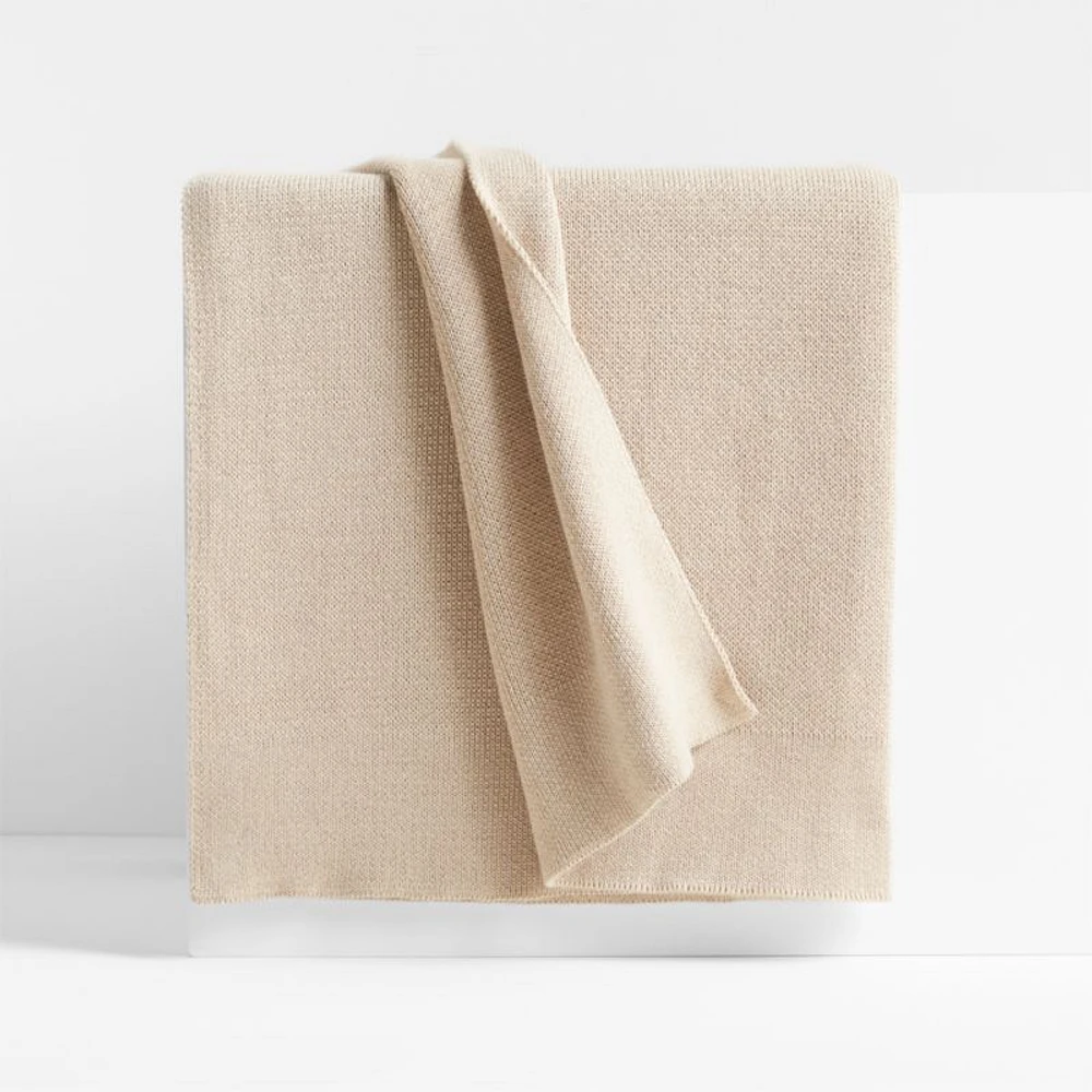Calda Chantilly 70"x55" Warm Sand Beige Throw Blanket