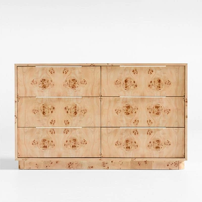 Calli 52" Burlwood 6-Drawer Kids Dresser