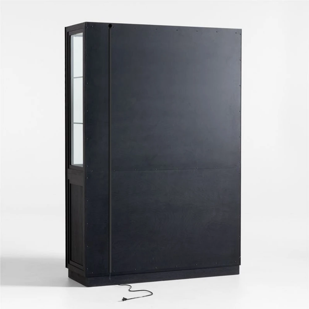 Calypso 54" Large Two-Toned Black Elm Wood Storage Cabinet