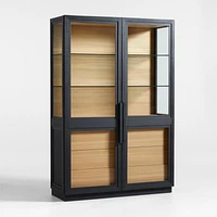 Calypso 54" Large Two-Toned Black Elm Wood Storage Cabinet