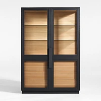 Calypso 54" Large Two-Toned Black Elm Wood Storage Cabinet