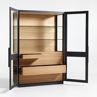 Calypso 54" Large Two-Toned Black Elm Wood Storage Cabinet