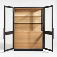 Calypso 54" Large Two-Toned Black Elm Wood Storage Cabinet