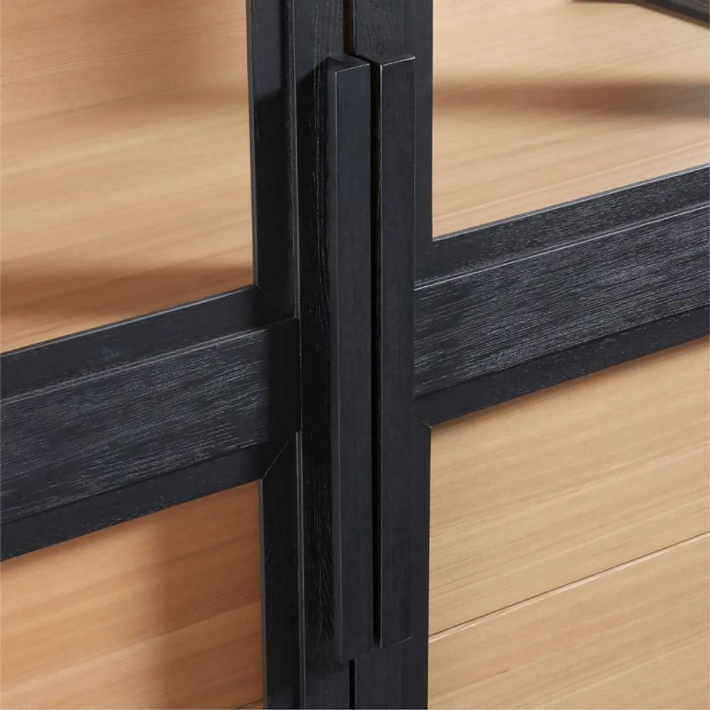 Calypso 54" Large Two-Toned Black Elm Wood Storage Cabinet