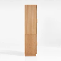 Calypso Natural Wood 162" Media Console Set with Glass Storage Cabinet