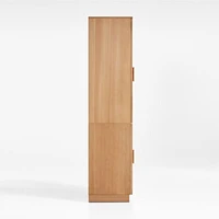Calypso 36" Natural Wood Storage Cabinet with Glass Doors