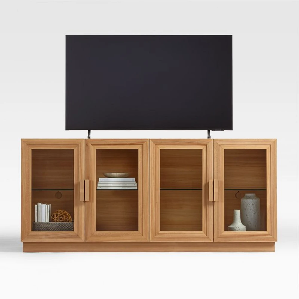 Calypso 72" Natural Wood Storage Media Console
