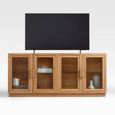 Calypso 72" Natural Wood Storage Media Console