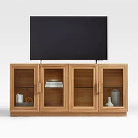 Calypso 72" Natural Wood Storage Media Console
