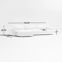 Cambria Bouclé 2-Piece Left-Arm Chaise Sectional Sofa