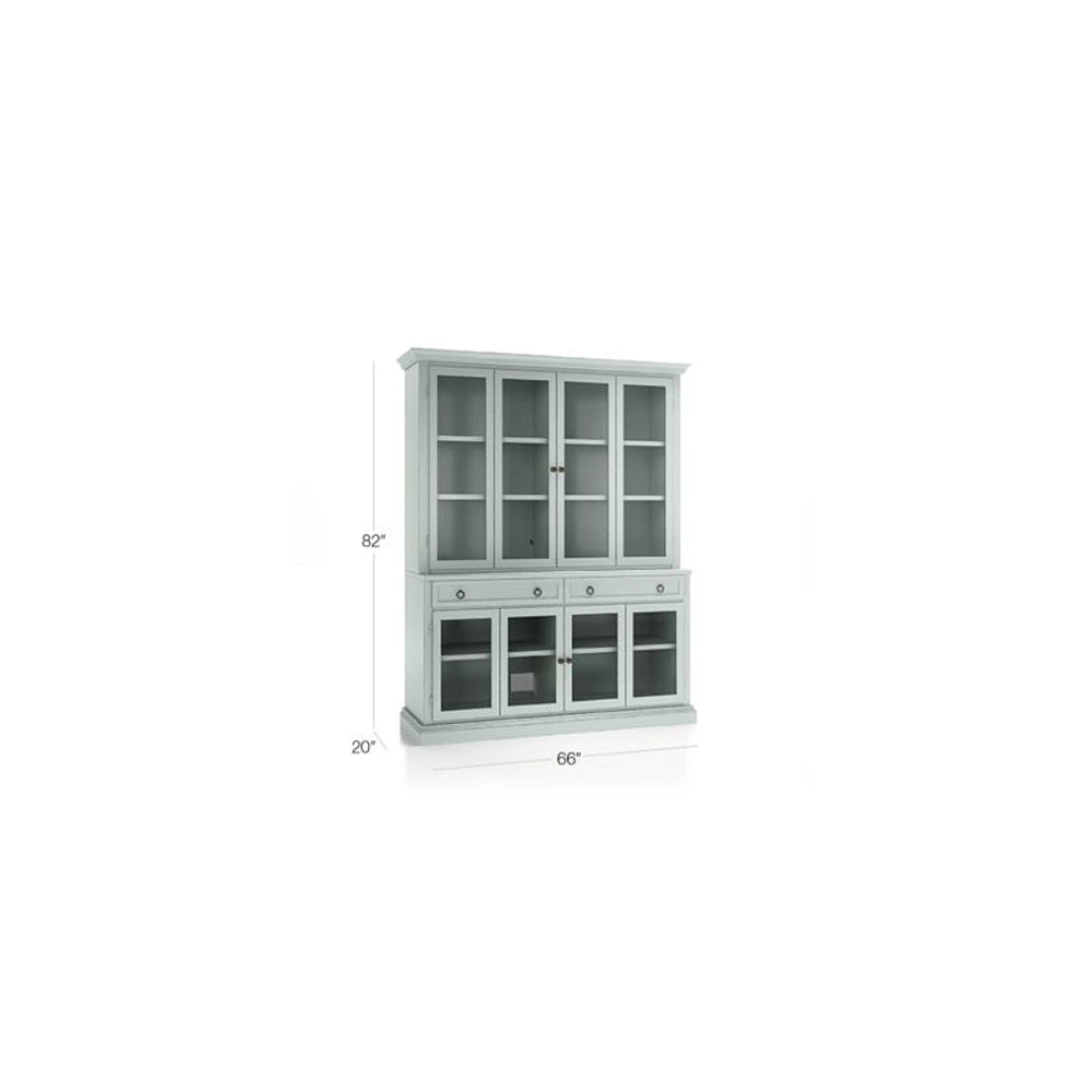 Cameo Blue Grey 2-Piece Entertainment Center with Glass Door