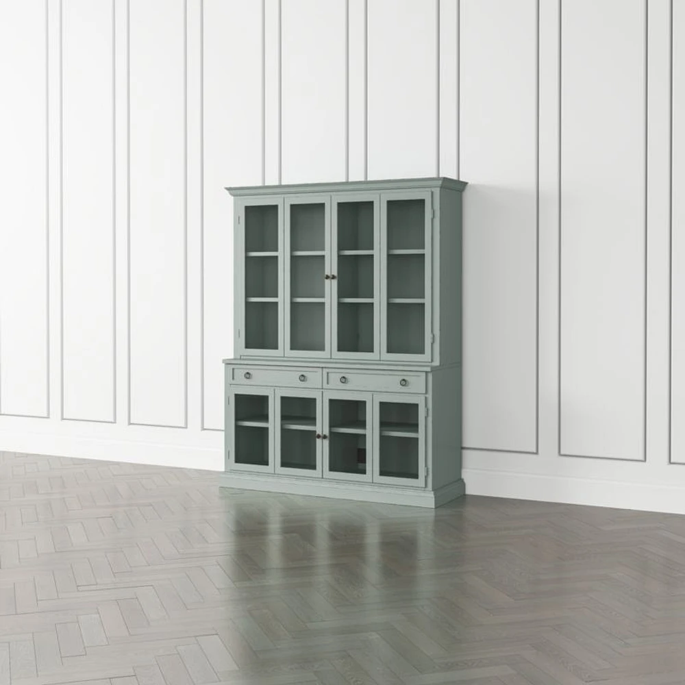 Cameo Blue Grey 2-Piece Entertainment Center with Glass Door