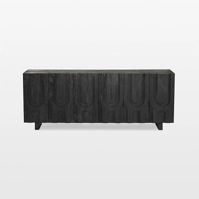 Camila 72" Aged Black Wood Storage Media Console