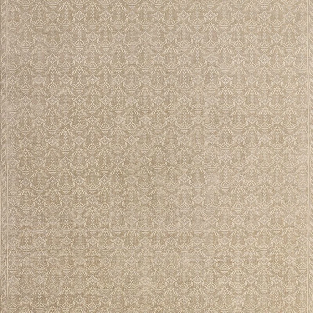 Cannes Wool Traditional Hand-Knotted Beige Area Rug 6'x9'