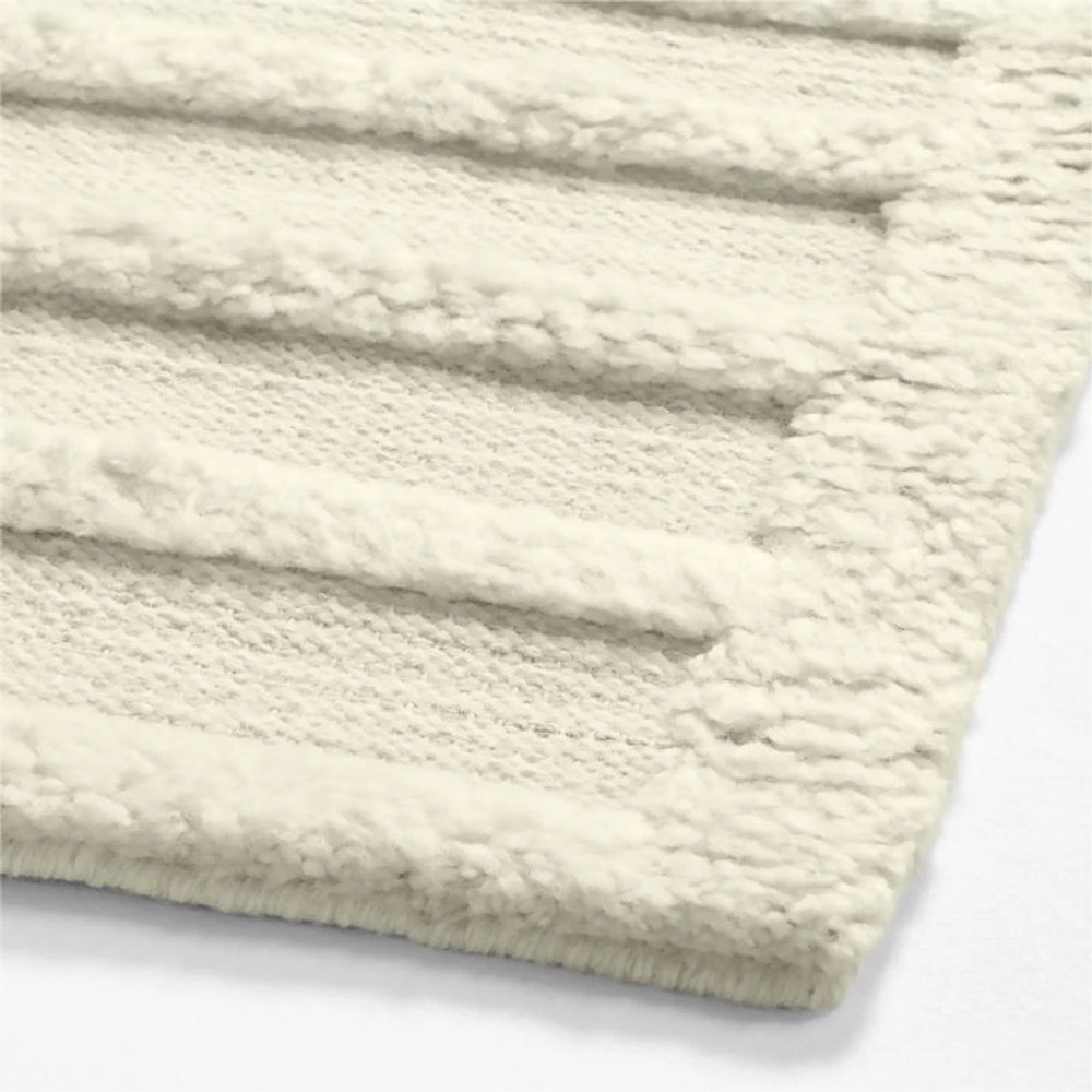 Cannet Wool Shag Sand Beige Area Rug 6'x9'