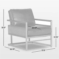 Carlin Antique Black Leather and Cane Accent Chair