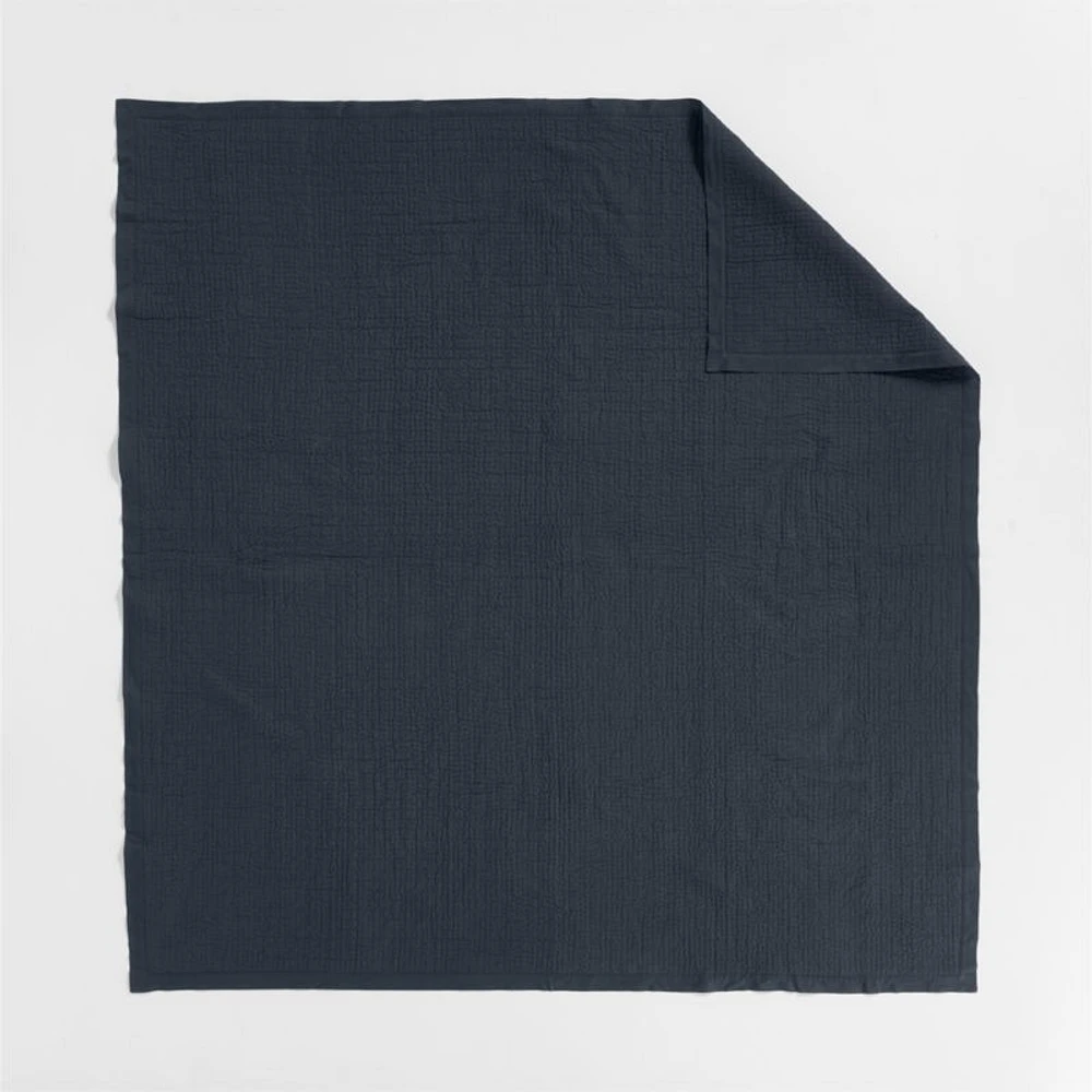 Celeste Organic Cotton Midnight Navy Blue Full/Queen Quilt