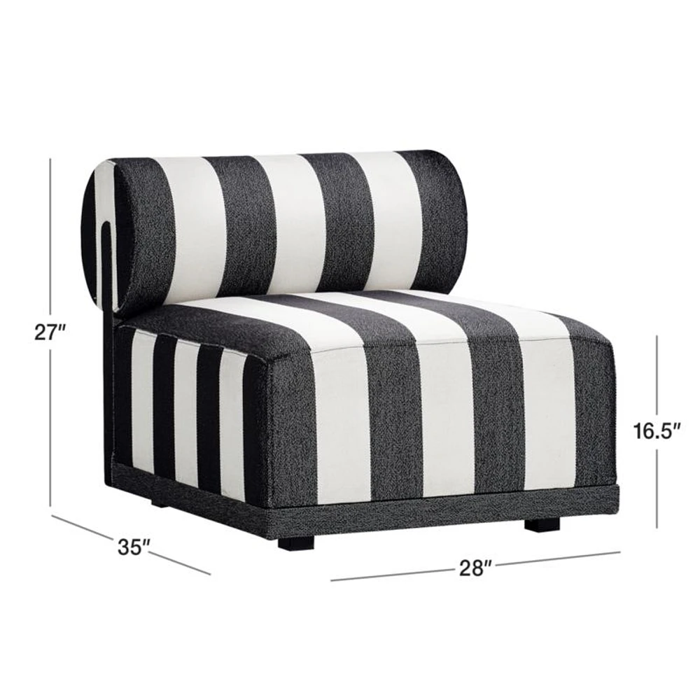 Cerca Striped Armless Outdoor Lounge Chair