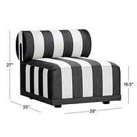 Cerca Striped Armless Outdoor Lounge Chair