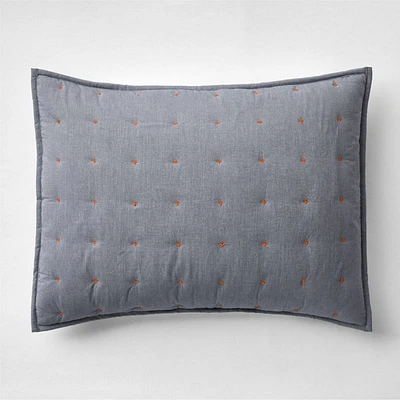 Classic Chambray Ashen Blue Organic Cotton Kids Pillow Sham