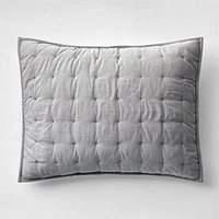 Classic Chambray Pewter Grey Organic Cotton Kids Pillow Sham