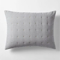 Classic Chambray Pewter Grey Organic Cotton Kids Pillow Sham