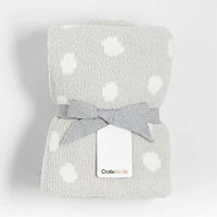 Reversible Grey Chenille Dot Baby Stroller Blanket