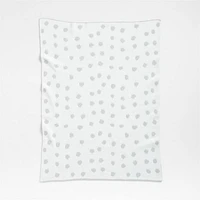 Reversible Grey Chenille Dot Baby Stroller Blanket