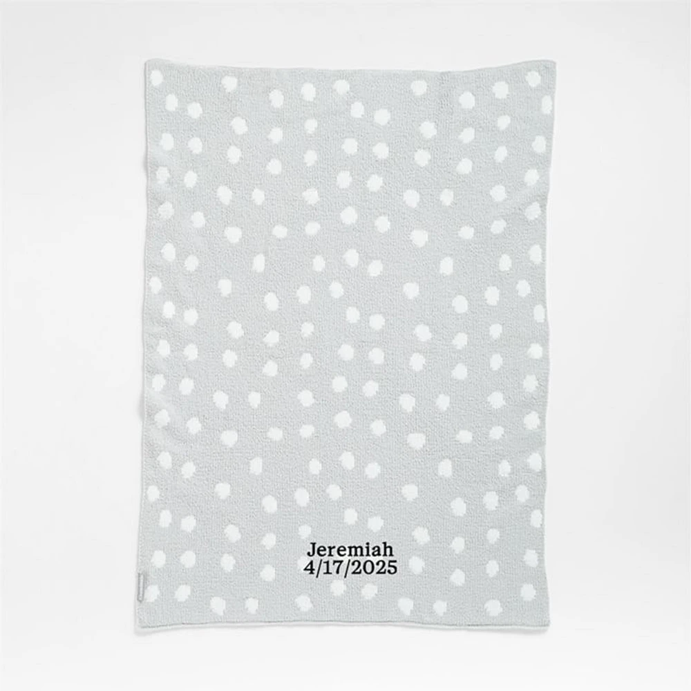 Reversible Grey Chenille Dot Baby Stroller Blanket